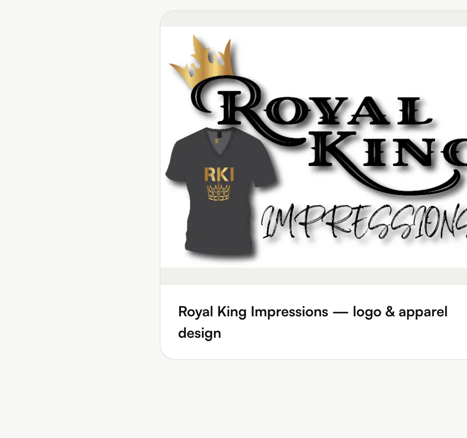 Royal King Impressions logo and apparel design