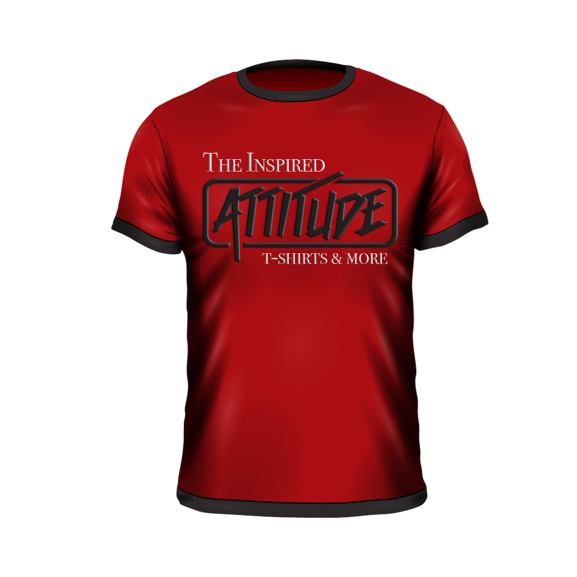 The Inspired Attitude logo on a red T-shirt